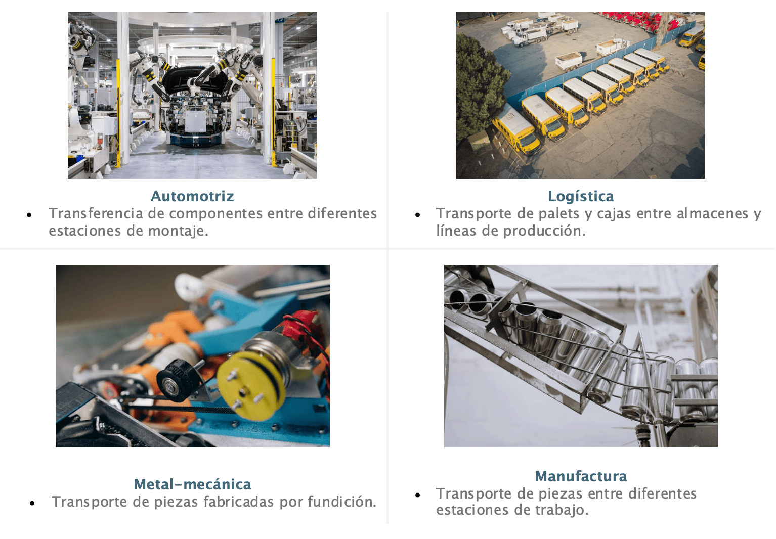 Aplicaciones industriales de los sistemas de transferencia